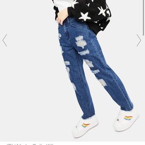 Delias By Dolls Kill Women Blue Denim Ripped Jeans